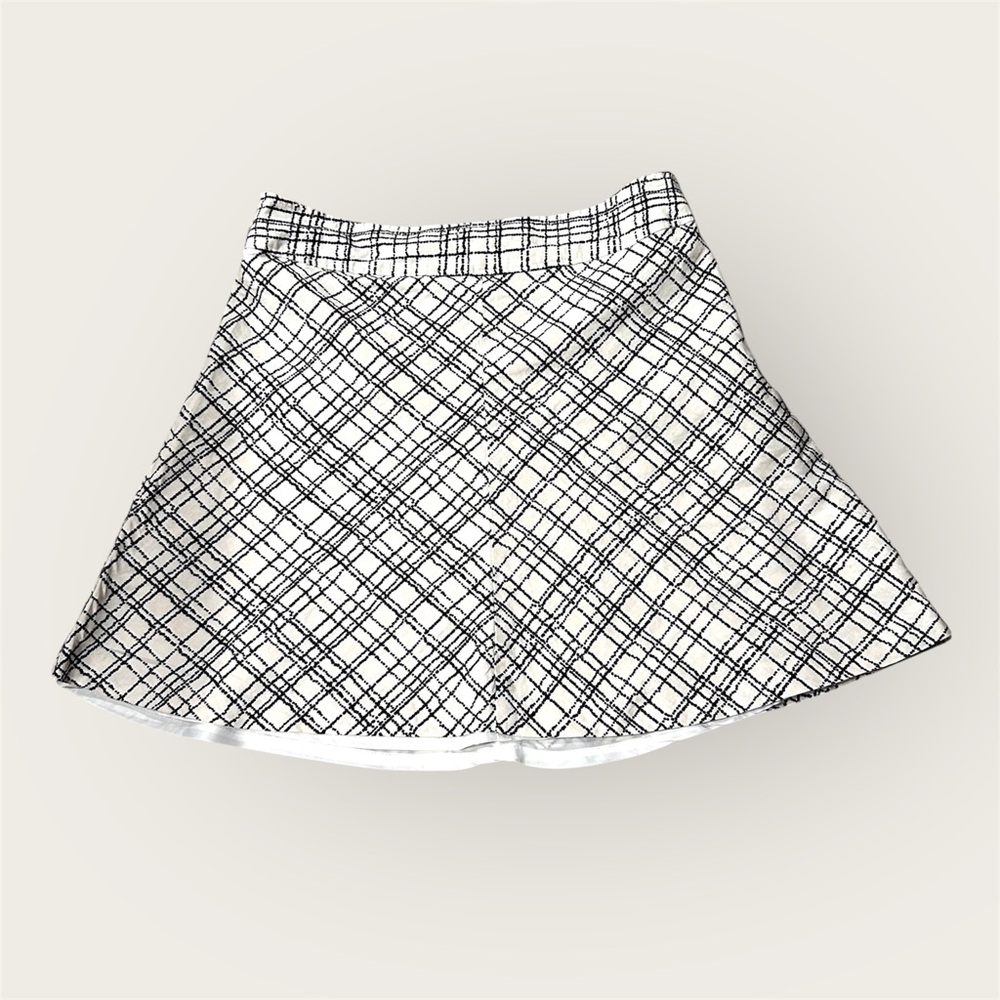 🌿Merona Skirt Womens Size 12 White Black Print - Picture 1 of 5